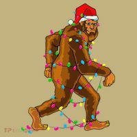 Bigfoot Christmas Tree Lights Xmas Funny Sasquatch Lovers Long Sleeve Shirt thumb 2