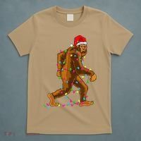 Bigfoot Christmas Tree Lights Xmas Funny Sasquatch Lovers T-Shirt thumb 5