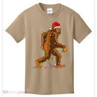 Bigfoot Christmas Tree Lights Xmas Funny Sasquatch Lovers Kids T-Shirt thumb 0