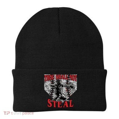 Baseball Catcher Thou Shall Not Steal Home Plate Gift Beanie