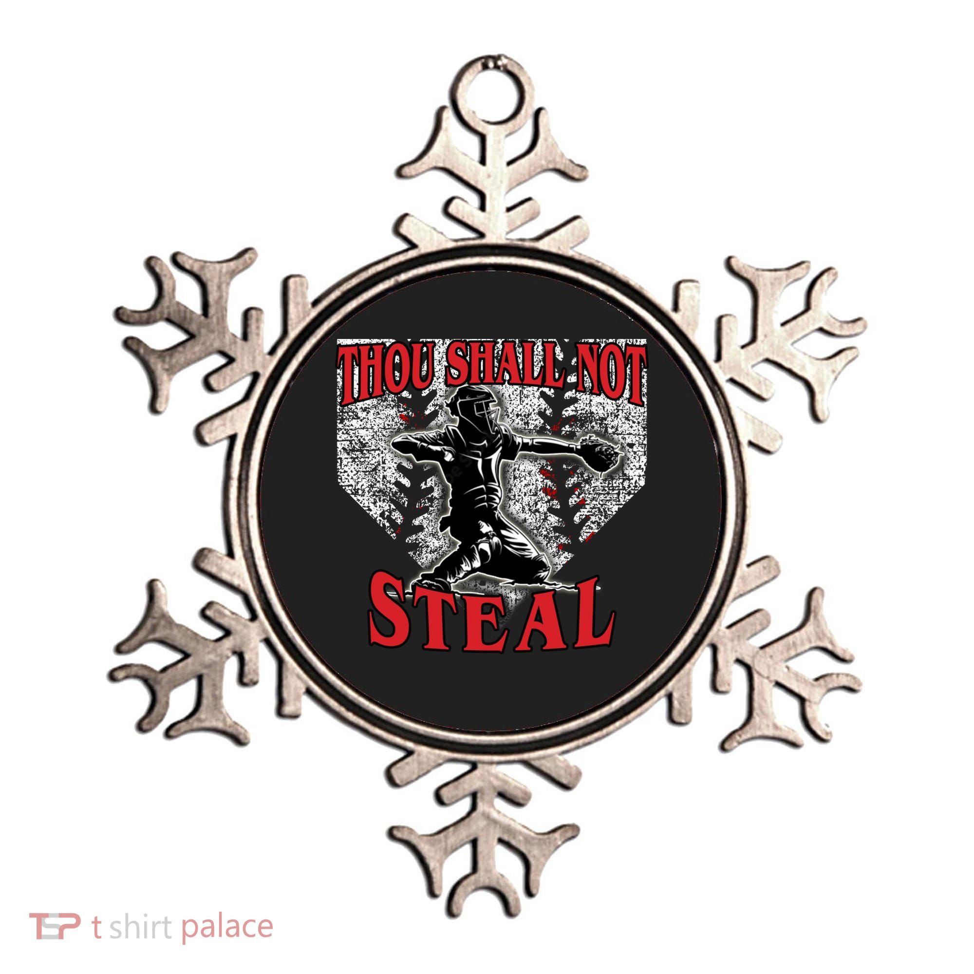 Baseball Catcher Thou Shall Not Steal Home Plate Gift Ornament