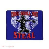 Baseball Catcher Thou Shall Not Steal Home Plate Gift Mousepad thumb 0