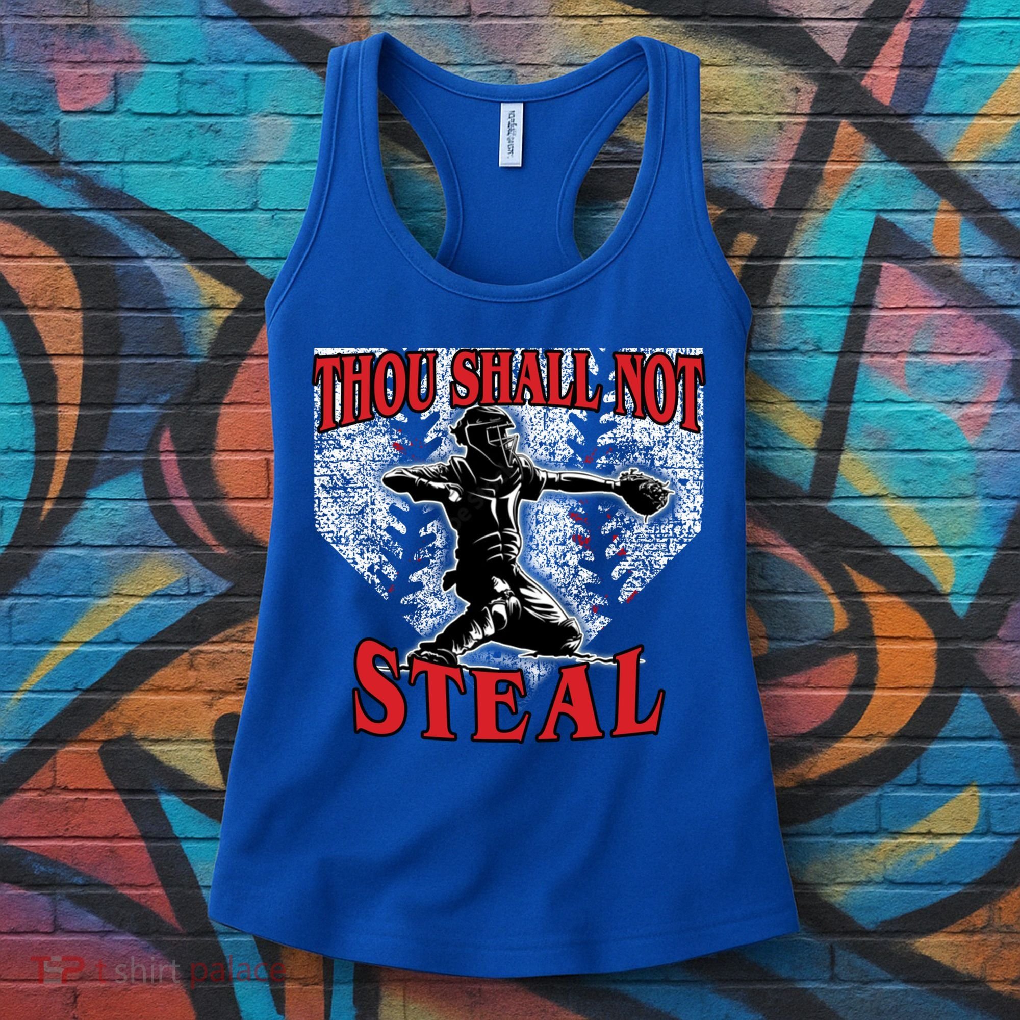 Baseball Catcher Thou Shall Not Steal Home Plate Gift Women's Tank Top