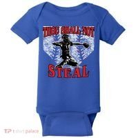 Baseball Catcher Thou Shall Not Steal Home Plate Gift Baby Bodysuit thumb 0