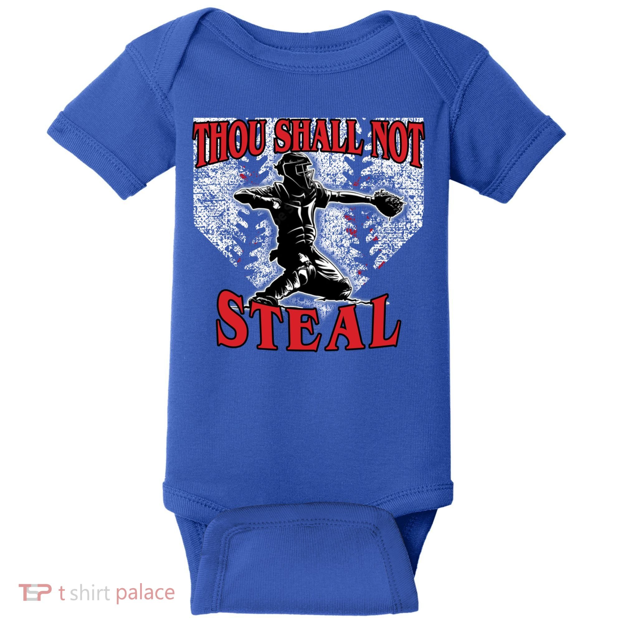 Baseball Catcher Thou Shall Not Steal Home Plate Gift Baby Bodysuit