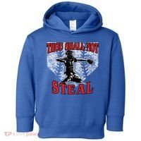 Baseball Catcher Thou Shall Not Steal Home Plate Gift Toddler Hoodie thumb 0