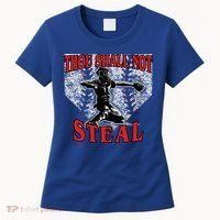 Baseball Catcher Thou Shall Not Steal Home Plate Gift Women's T-Shirt thumb 0