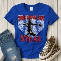 Baseball Catcher Thou Shall Not Steal Home Plate Gift Women's T-Shirt thumb 3