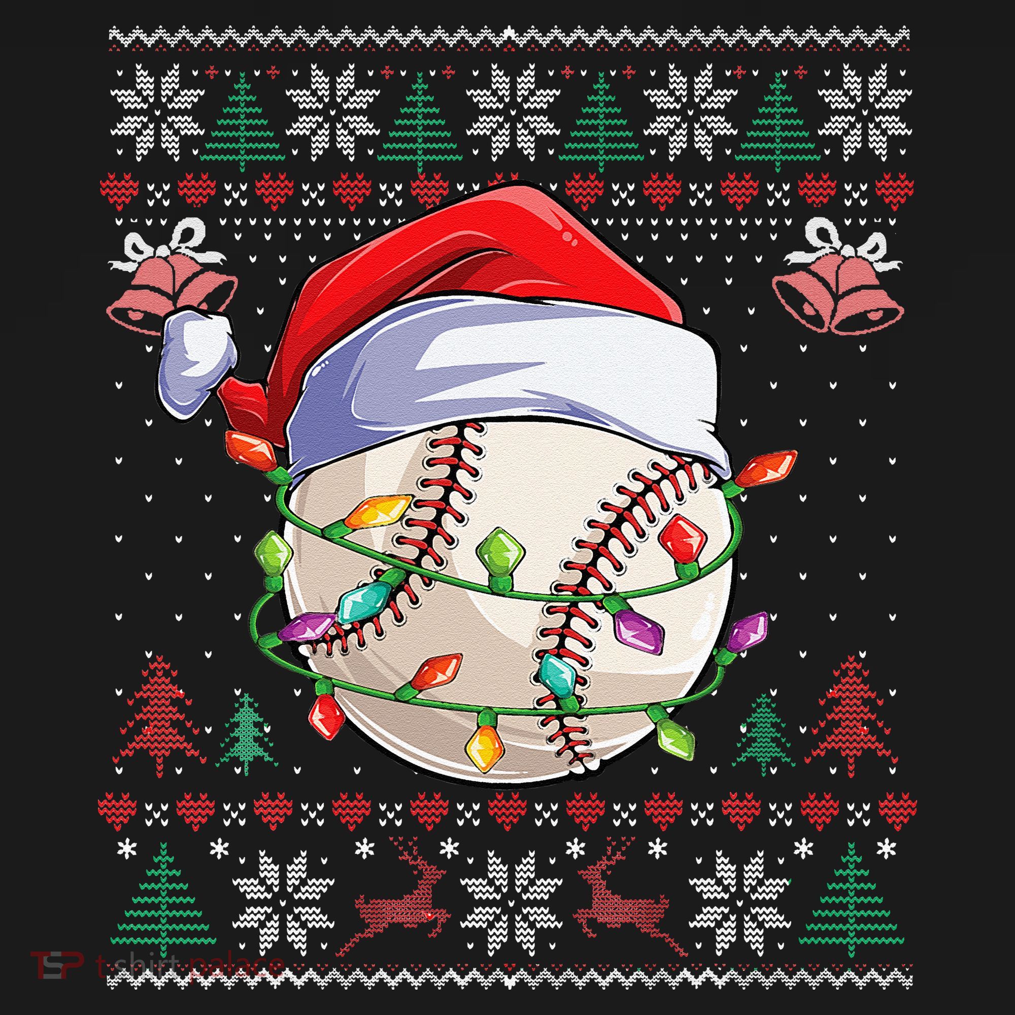 Baseball Christmas Ugly Sweater Funny Santa Sport Men Kids Women's Hoodie