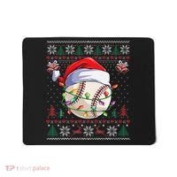 Baseball Christmas Ugly Sweater Funny Santa Sport Men Kids Mousepad thumb 0