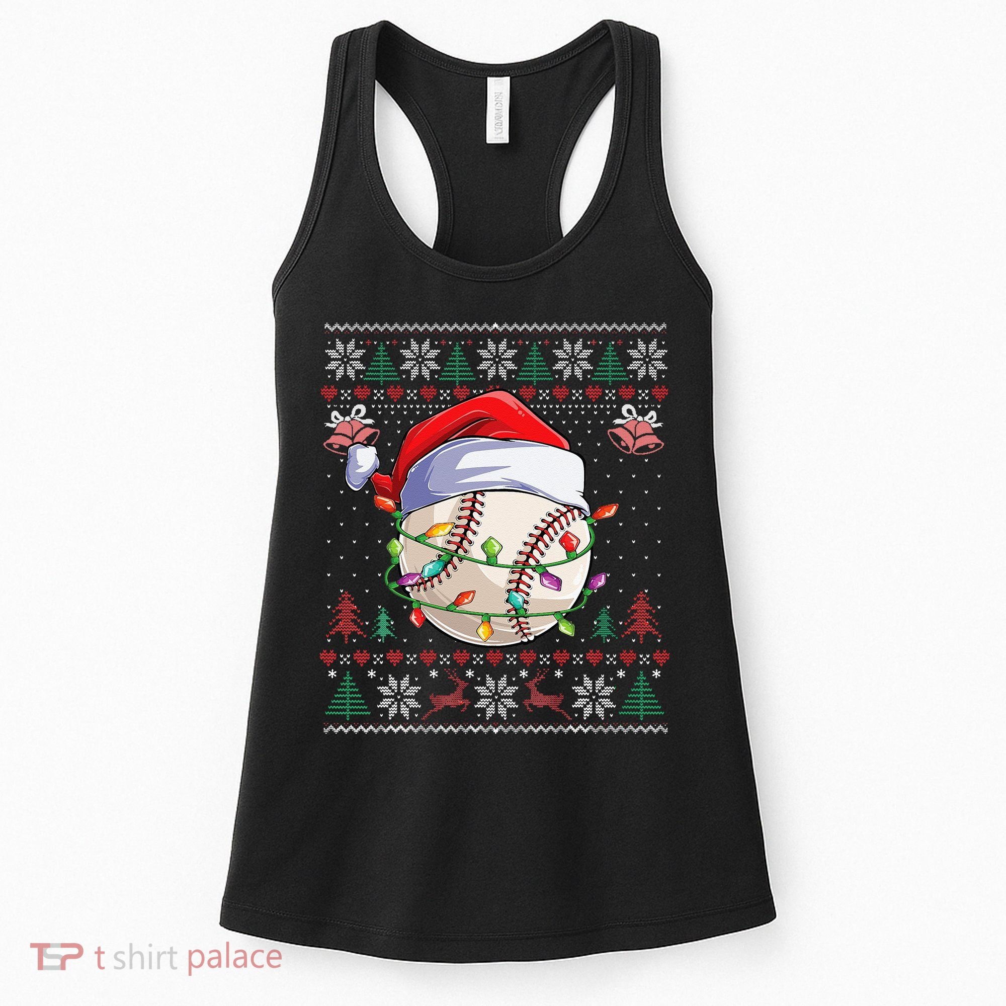 Baseball Christmas Ugly Sweater Funny Santa Sport Men Kids Women's Tank Top