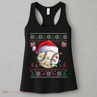 Baseball Christmas Ugly Sweater Funny Santa Sport Men Kids Women's Tank Top thumb 3