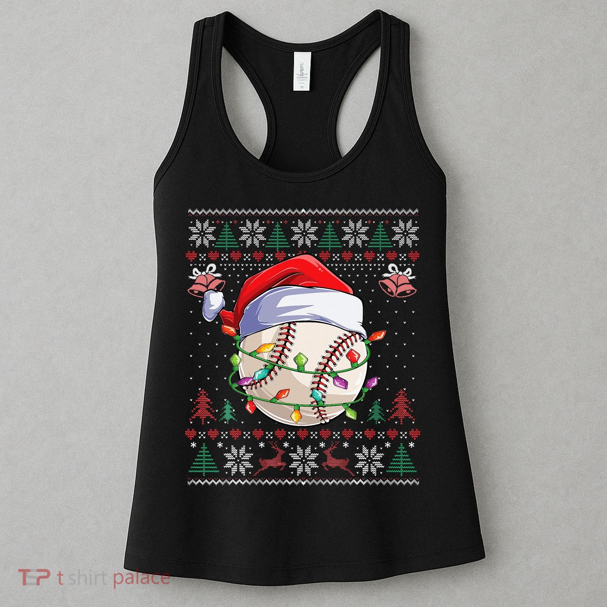 Baseball Christmas Ugly Sweater Funny Santa Sport Men Kids Women's Tank Top