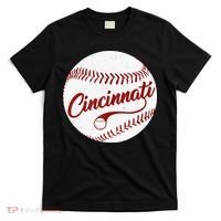 Baseball Cincinnati Vintage Ball Red Seam National Pastime T-Shirt thumb 0