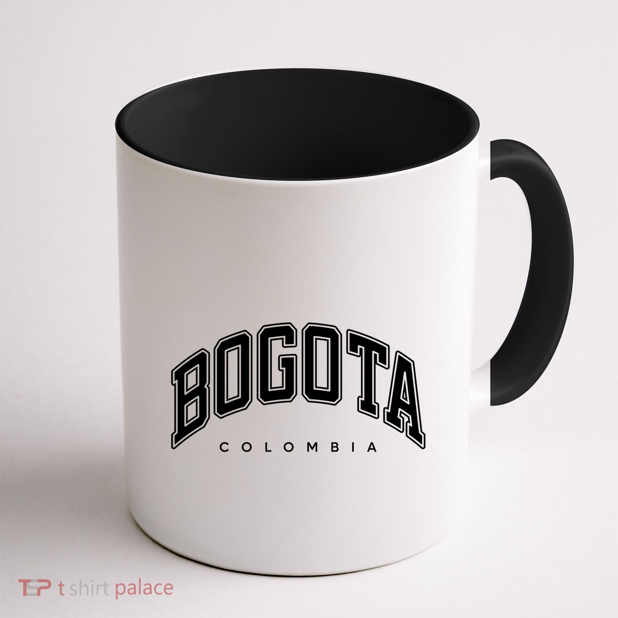 Bogota Colombia Varsity Style White Text Gift Coffee Mug