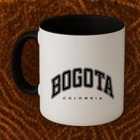 Bogota Colombia Varsity Style White Text Gift Coffee Mug thumb 2