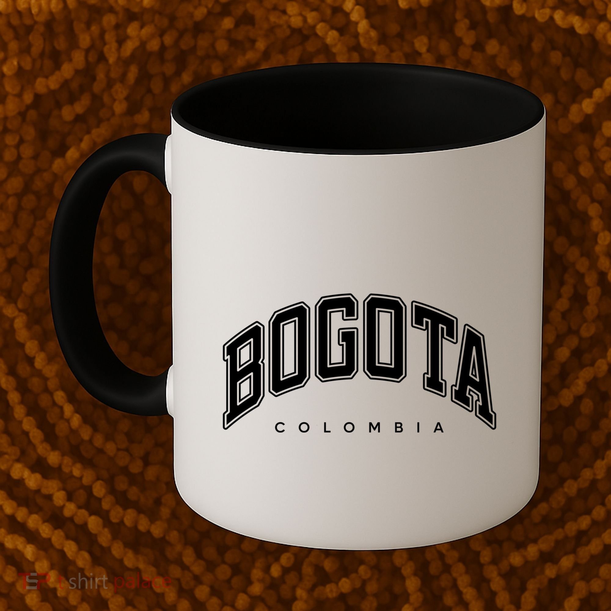 Bogota Colombia Varsity Style White Text Gift Coffee Mug
