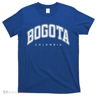 Bogota Colombia Varsity Style White Text Gift T-Shirt