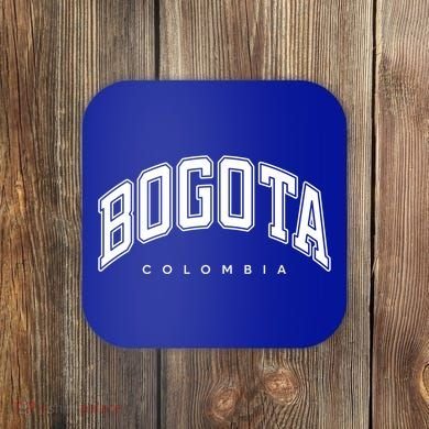 Bogota Colombia Varsity Style White Text Gift Coaster