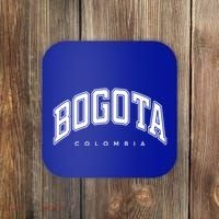 Bogota Colombia Varsity Style White Text Gift Coaster thumb 0