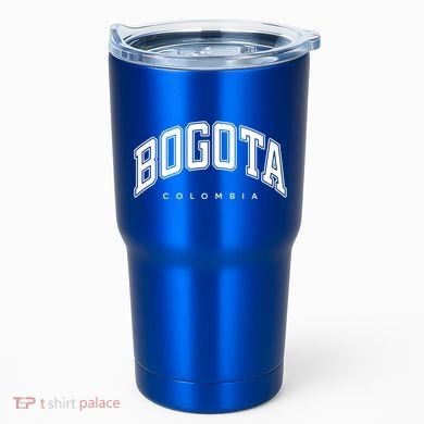 Bogota Colombia Varsity Style White Text Gift Tumbler