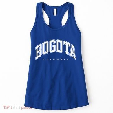 Bogota Colombia Varsity Style White Text Gift Women's Tank Top