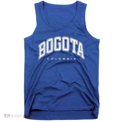 Bogota Colombia Varsity Style White Text Gift Tank Top