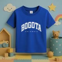 Bogota Colombia Varsity Style White Text Gift Toddler T-Shirt thumb 3