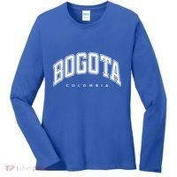 Bogota Colombia Varsity Style White Text Gift Women's Long Sleeve Shirt thumb 0