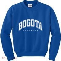 Bogota Colombia Varsity Style White Text Gift Kids Sweatshirt thumb 0