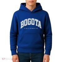 Bogota Colombia Varsity Style White Text Gift Kids Hoodie thumb 4