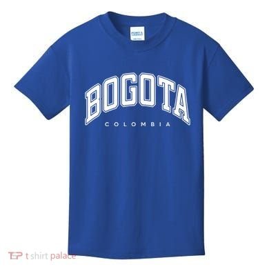 Bogota Colombia Varsity Style White Text Gift Kids T-Shirt