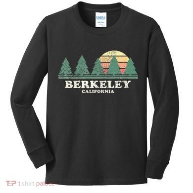 Berkeley Ca Vintage Throwback Retro 70s Design Kids Long Sleeve Shirt