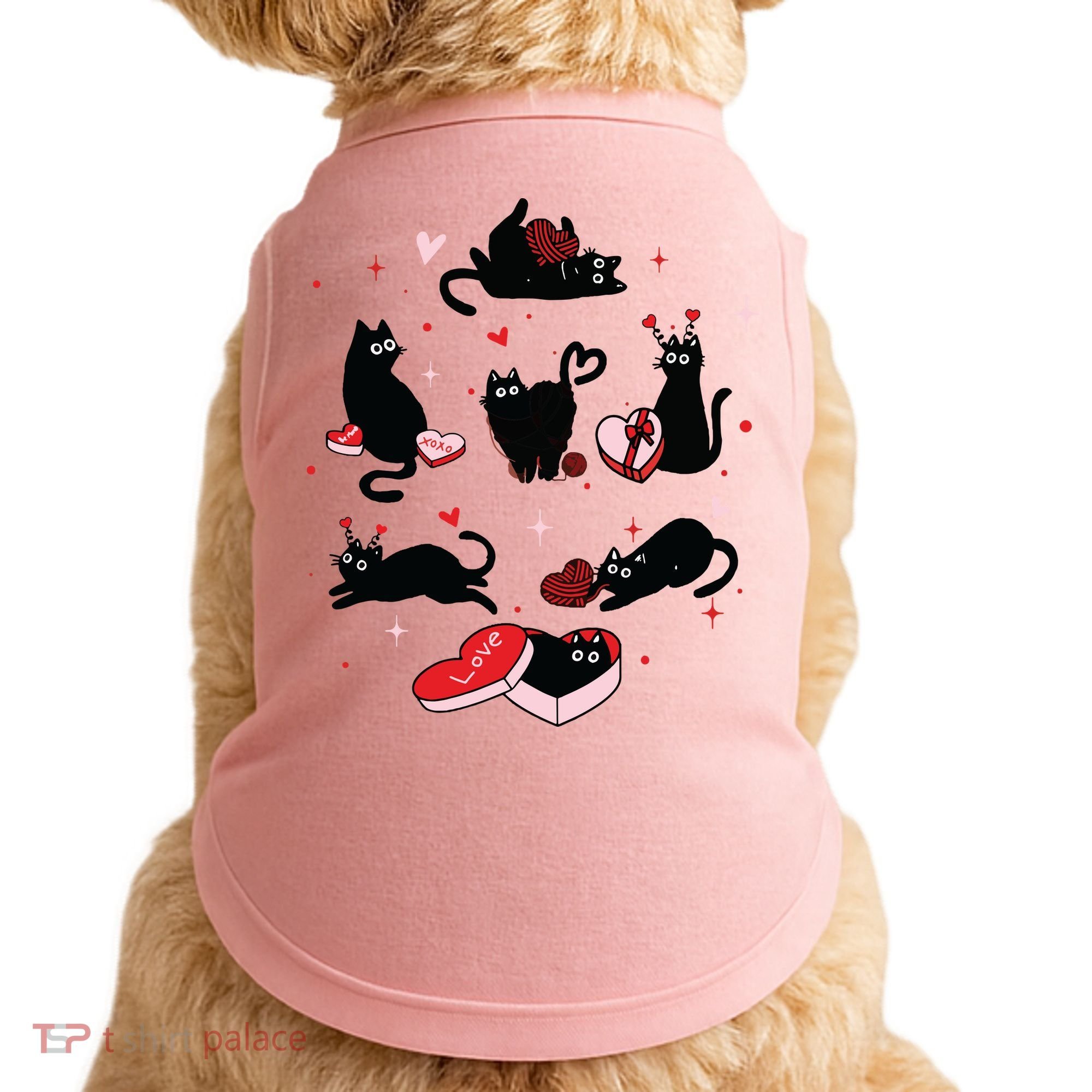 Black Cat Valentine Shirts Cat Valentines Day Cat Mom Valentines Doggie Tank