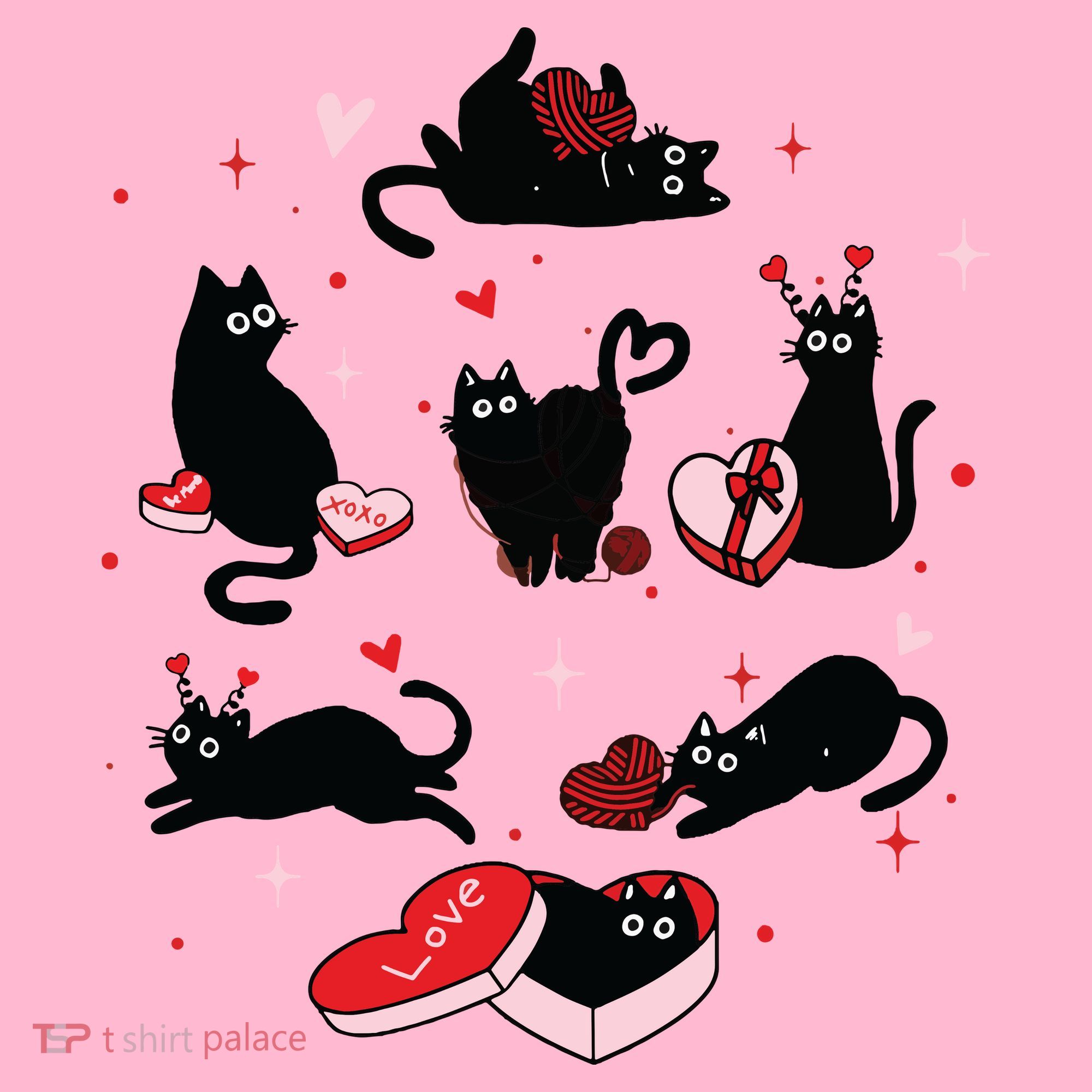 Black Cat Valentine Shirts Cat Valentines Day Cat Mom Valentines Doggie Tank
