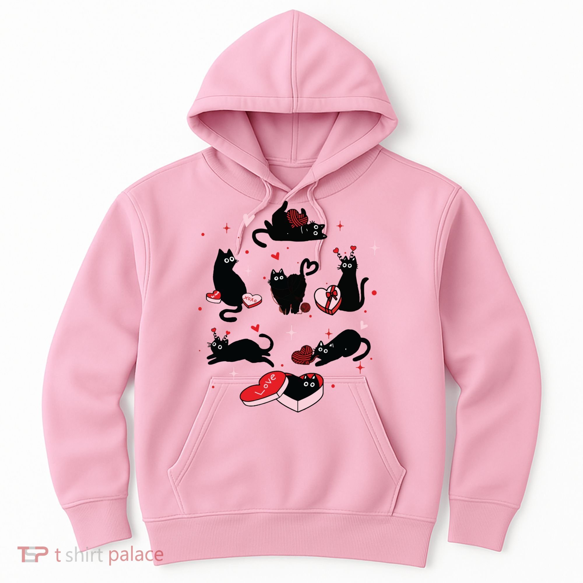Black Cat Valentine Shirts Cat Valentines Day Cat Mom Valentines Hoodie
