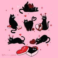 Black Cat Valentine Shirts Cat Valentines Day Cat Mom Valentines Visor thumb 3