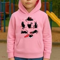 Black Cat Valentine Shirts Cat Valentines Day Cat Mom Valentines Kids Hoodie thumb 2