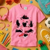 Black Cat Valentine Shirts Cat Valentines Day Cat Mom Valentines Kids T-Shirt thumb 3
