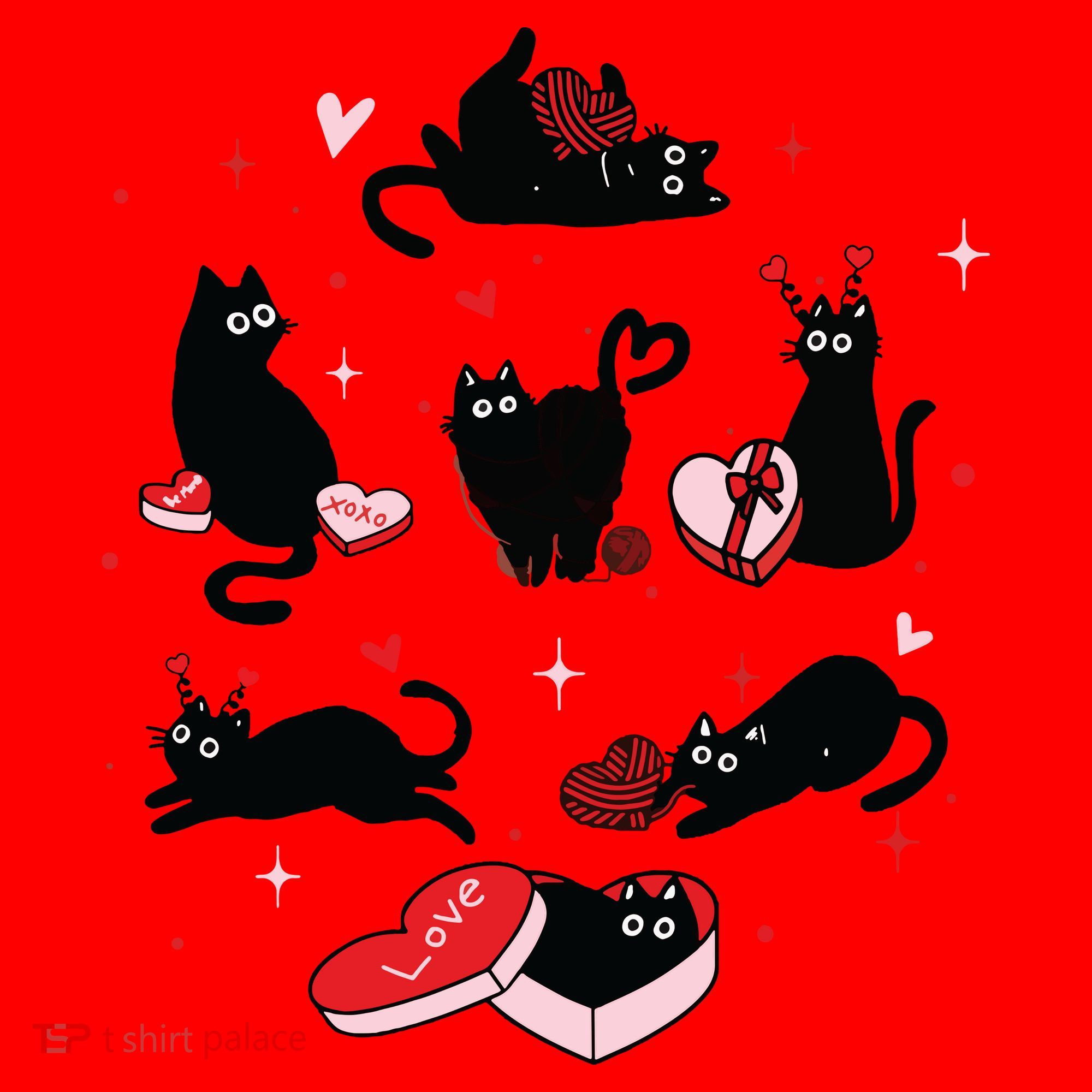 Black Cat Valentine Shirts Cat Valentines Day Cat Mom Valentines Santa Hat