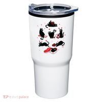Black Cat Valentine Shirts Cat Valentines Day Cat Mom Valentines Tumbler thumb 0