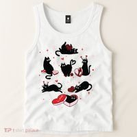 Black Cat Valentine Shirts Cat Valentines Day Cat Mom Valentines Tank Top thumb 2