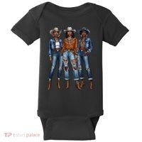 Black Cowgirl Vibes Melanin Black History Texas Baby Bodysuit thumb 0