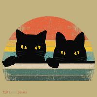 Black Cat Vintage Retro Style Cats Lover Gift T-Shirt thumb 7