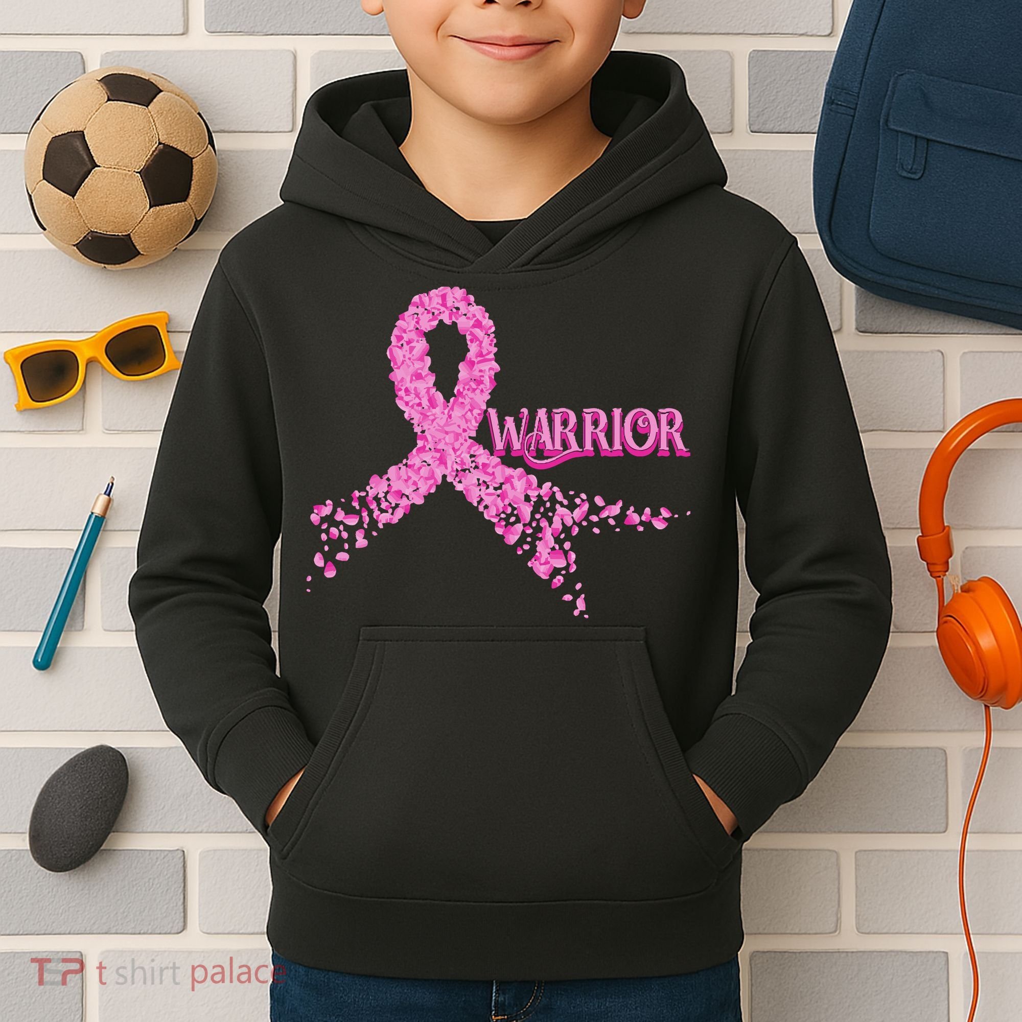 Breast Cancer Warrior Kids Hoodie
