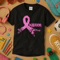 Breast Cancer Warrior Kids T-Shirt thumb 3