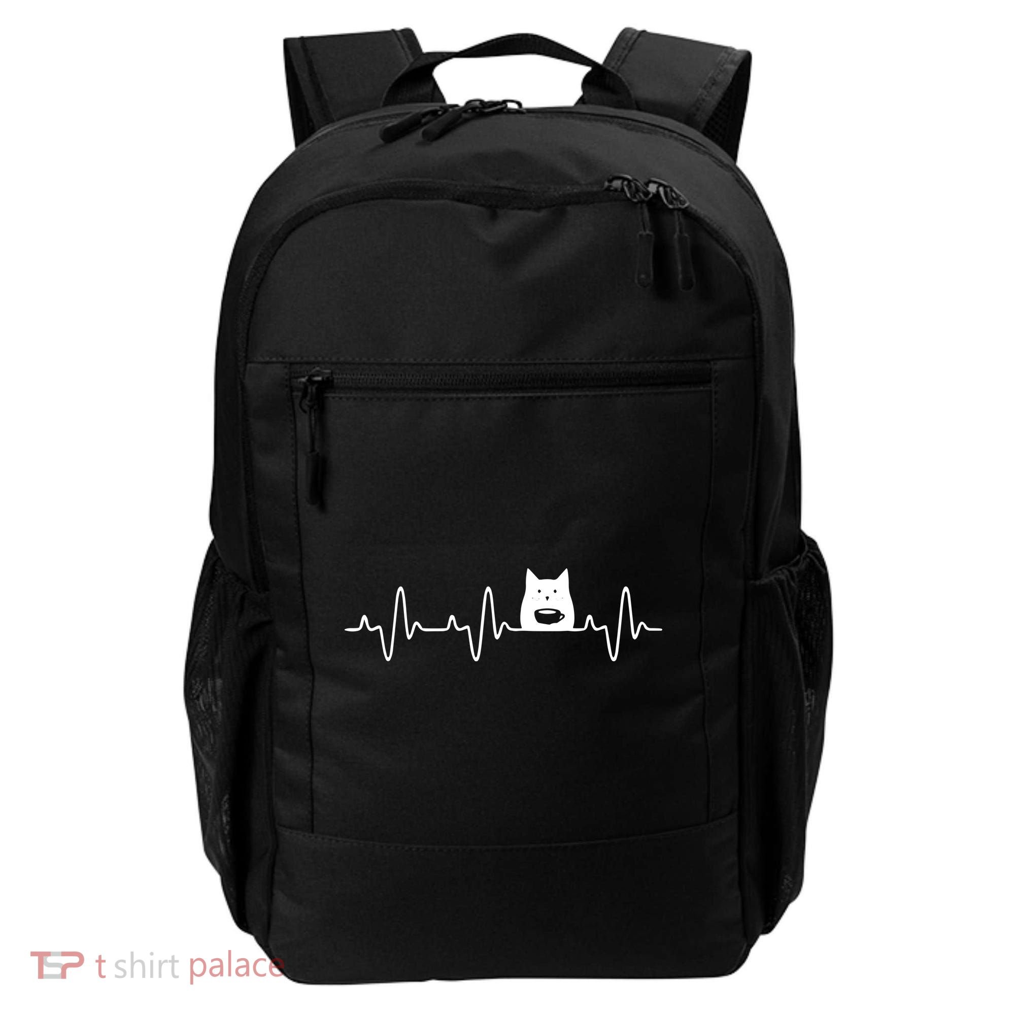 Black Cat With Coffee Cute Cats And Coffee Lover Backpack