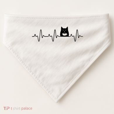 Black Cat With Coffee Cute Cats And Coffee Lover USA-Made Doggie Bandana