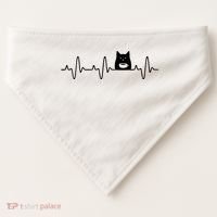 Black Cat With Coffee Cute Cats And Coffee Lover USA-Made Doggie Bandana thumb 0