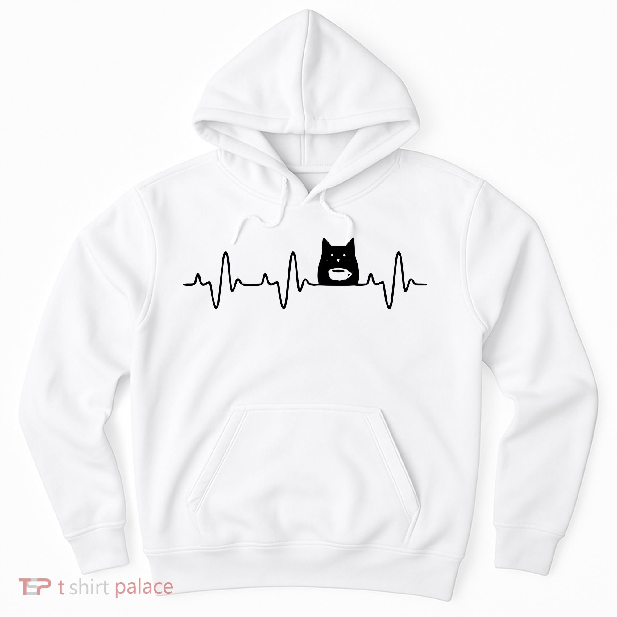 Black Cat With Coffee Cute Cats And Coffee Lover Hoodie
